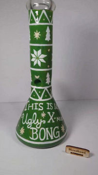 Thumbnail: Video of rotating "ugly chrismas bong" showing off all its details similar to an ugly christmas sweater.