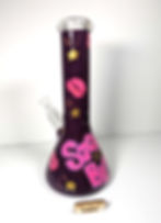 Left side view of the "stoner brat" 12" beaker bong.