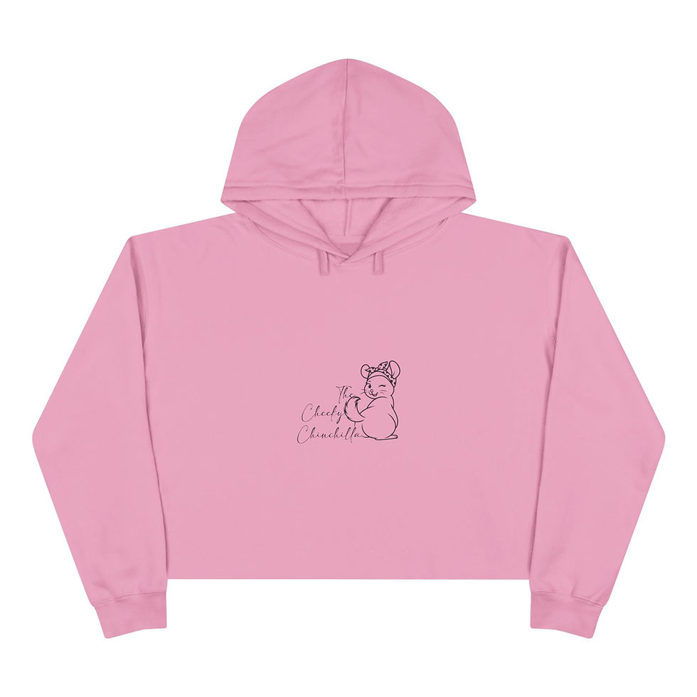 Thumbnail: Cheeky Chinchilla Crop Hoodie, Fun Oversized Sweatshirt