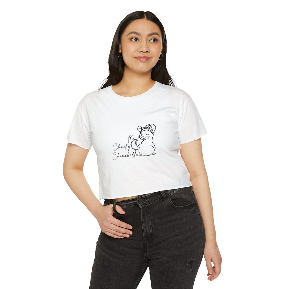 Thumbnail: Cheeky Chinchilla Festival Crop Top, Cute Women's Tee, Summer Crop Shirt