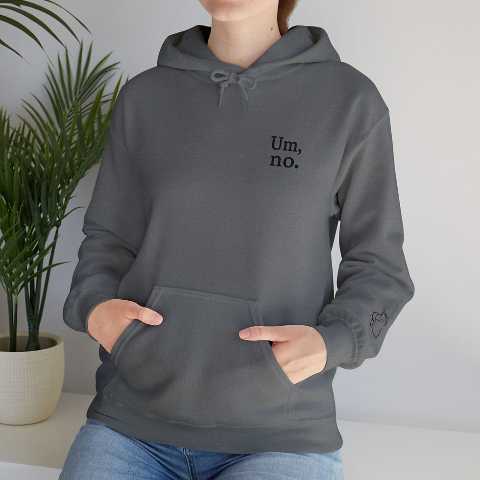 Thumbnail: Um, No Hoodie - Funny Unisex Sweatshirt from The Cheeky Chinchilla