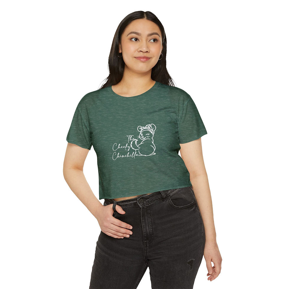 Thumbnail: Cheeky Chinchilla Women's Crop Top, Summer Style Tee, Boho Chic Top
