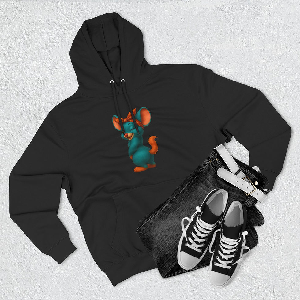 Thumbnail: Fleece Hoodie, Cheeky Chinchilla Design - Fun, Playful, Hooded Sweatshirt,