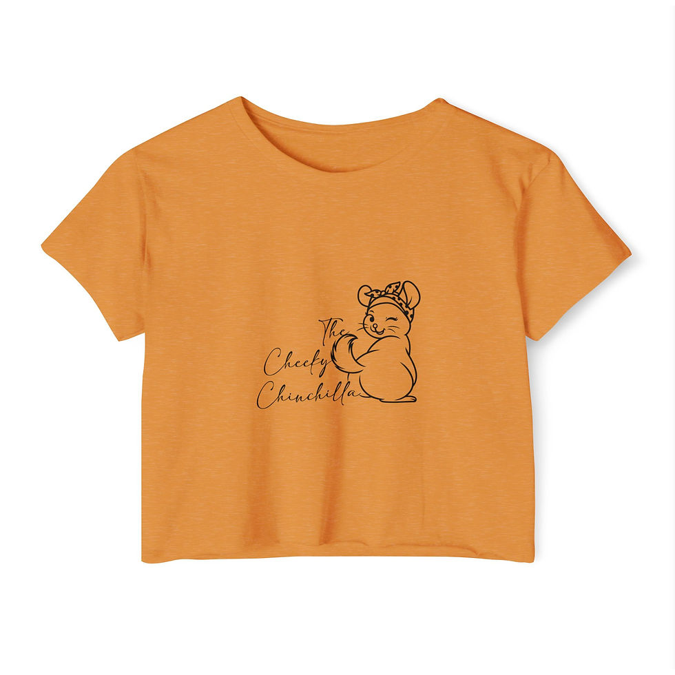 Thumbnail: Cheeky Chinchilla Festival Crop Top, Cute Women's Tee, Summer Crop Shirt
