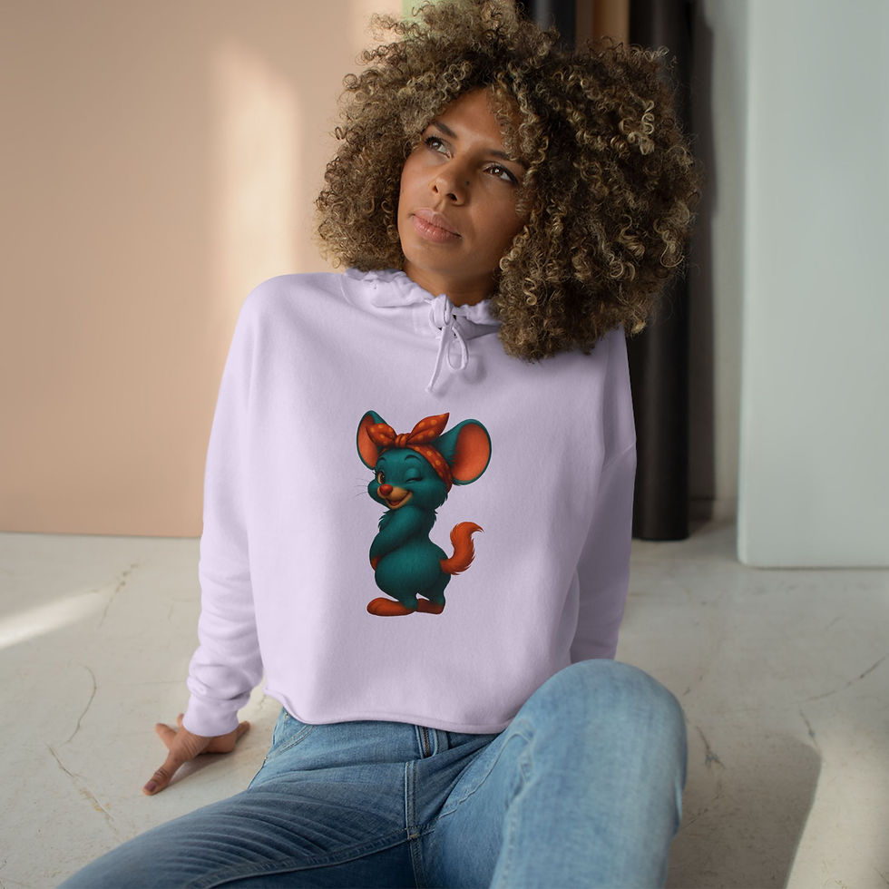 Thumbnail: Cheeky Chinchilla Crop Hoodie Design, Trendy Hoodie, Casual Wear, Gift for Her, 