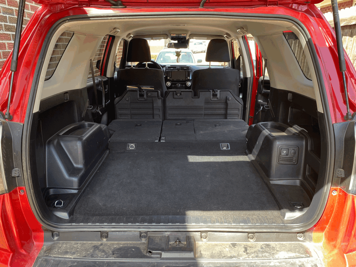 Trunk space of a variety of SUVs
