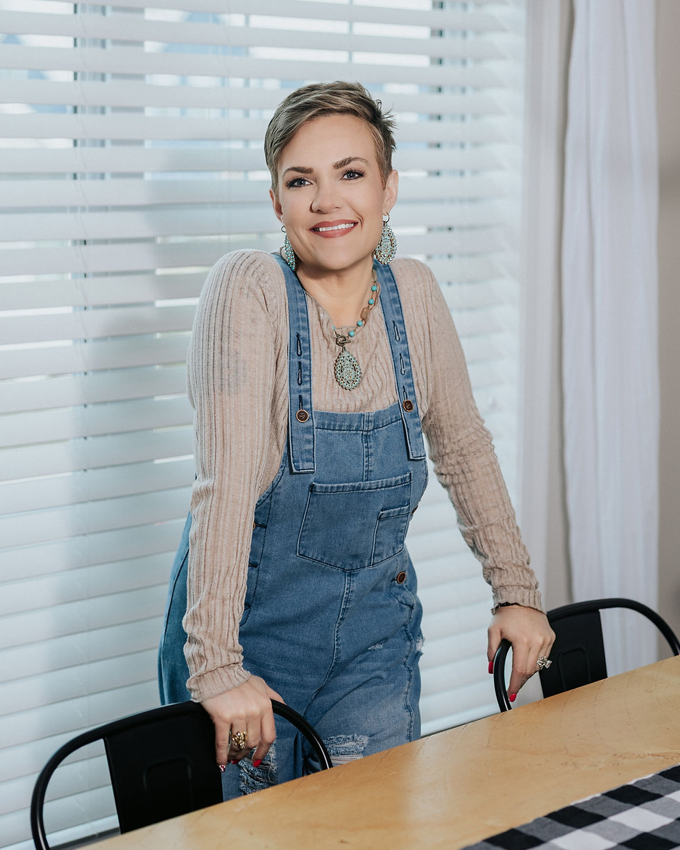 Celeste Sowder standing confidently at a table