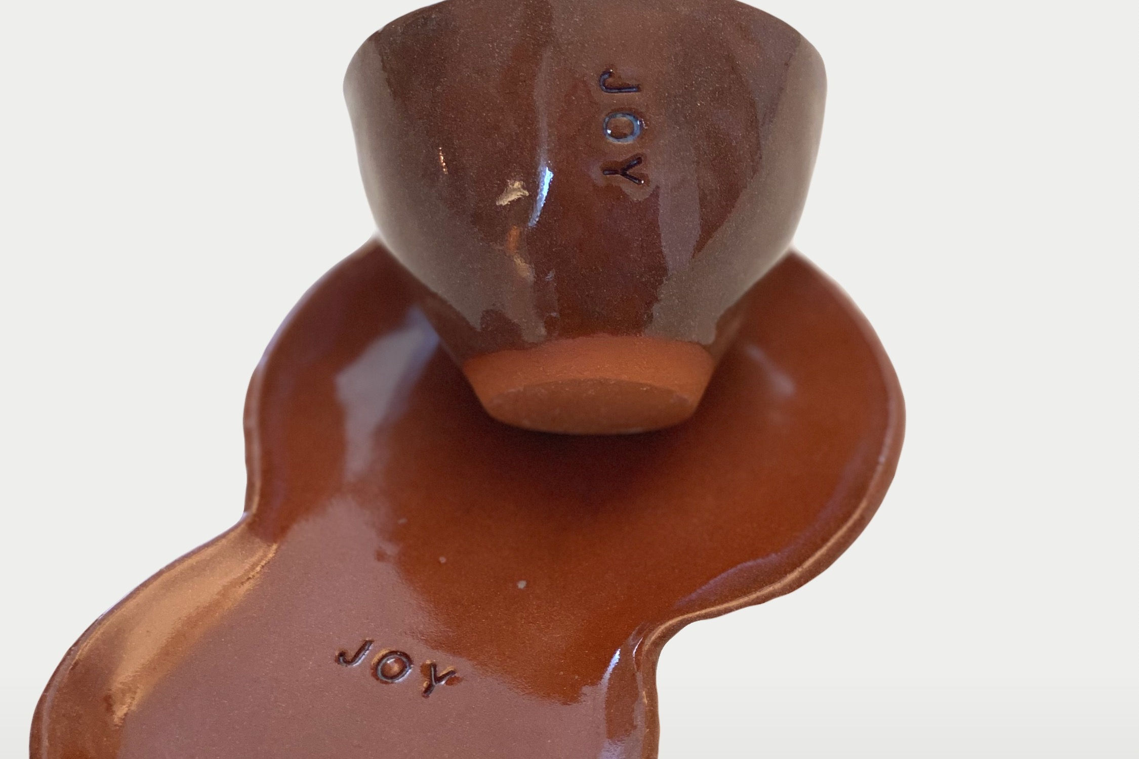 Seramik Kahve Fincanı ve Tabağı- "Joy"