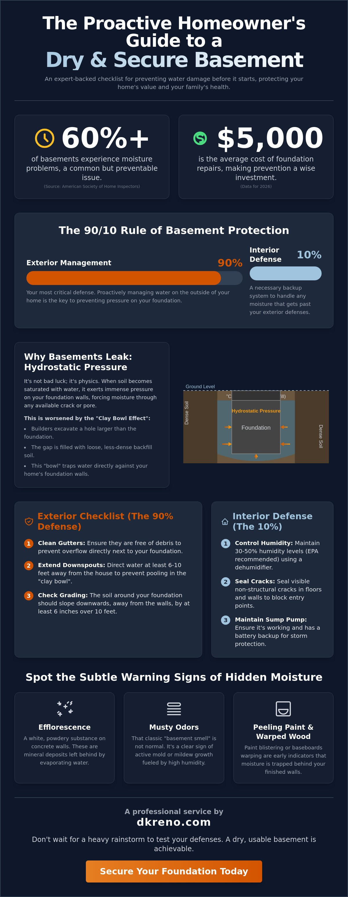 Preventing water damage in basement
