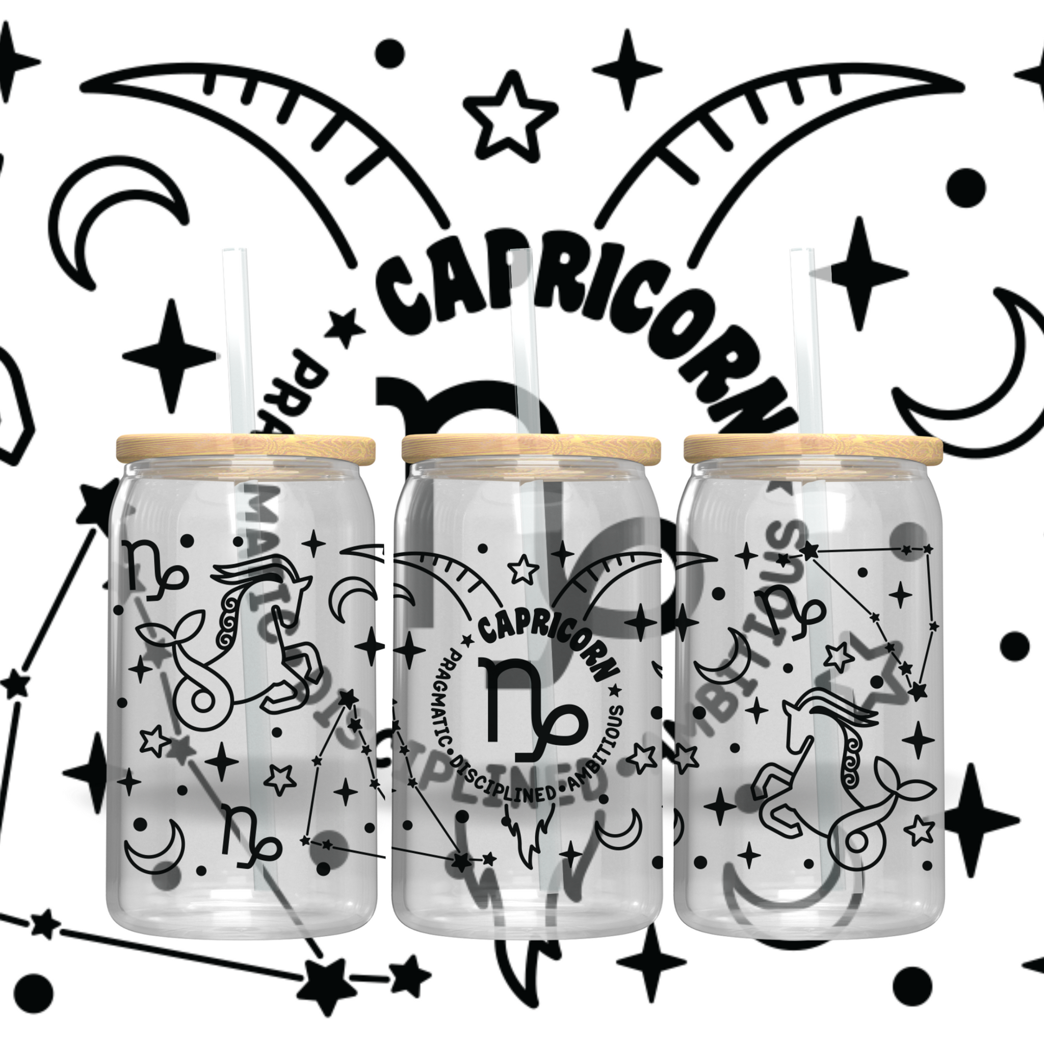 16oz Libbey UV DTF Wrap - Capricorn
