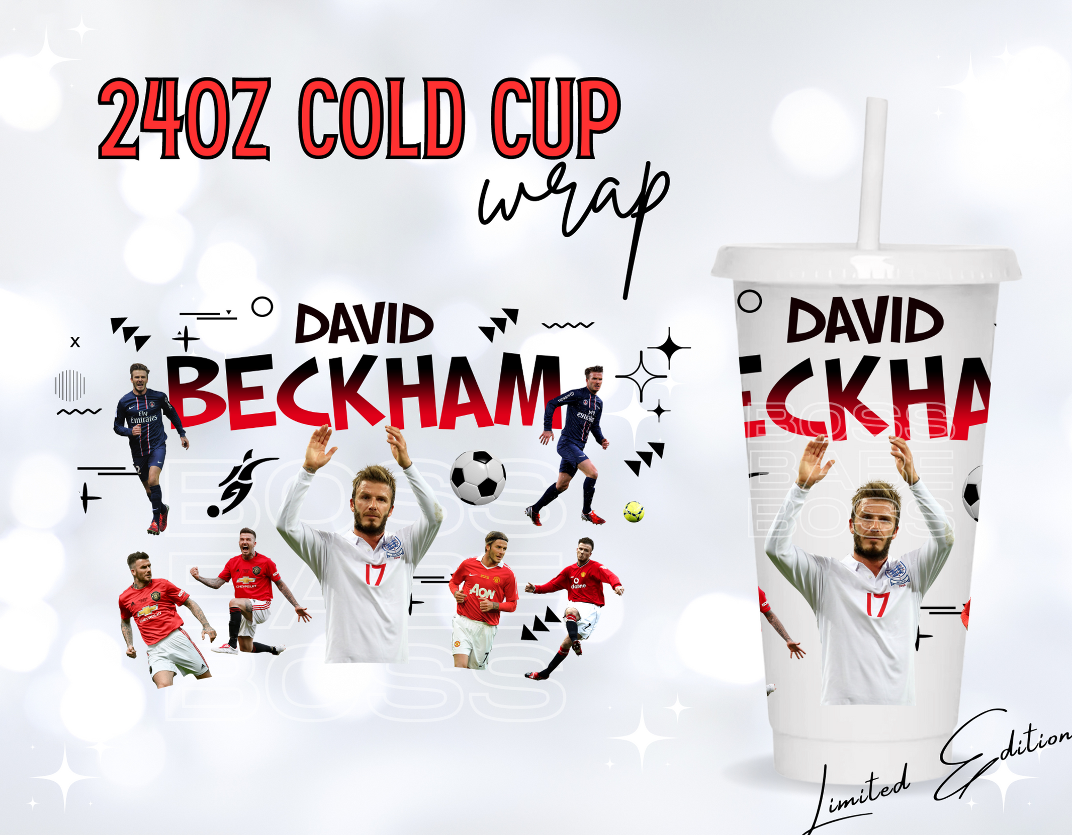 24oz UV DTF Wrap - David Beckham