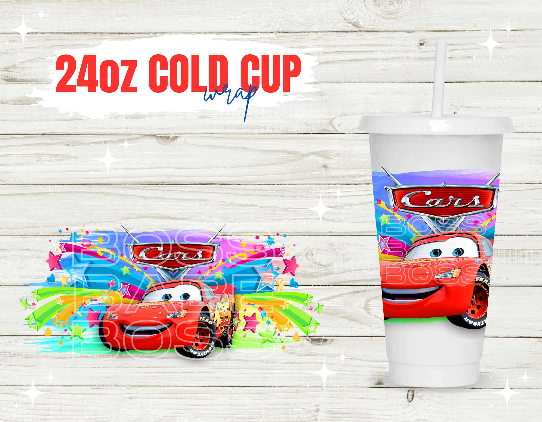 24oz UV DTF Wrap - Cars