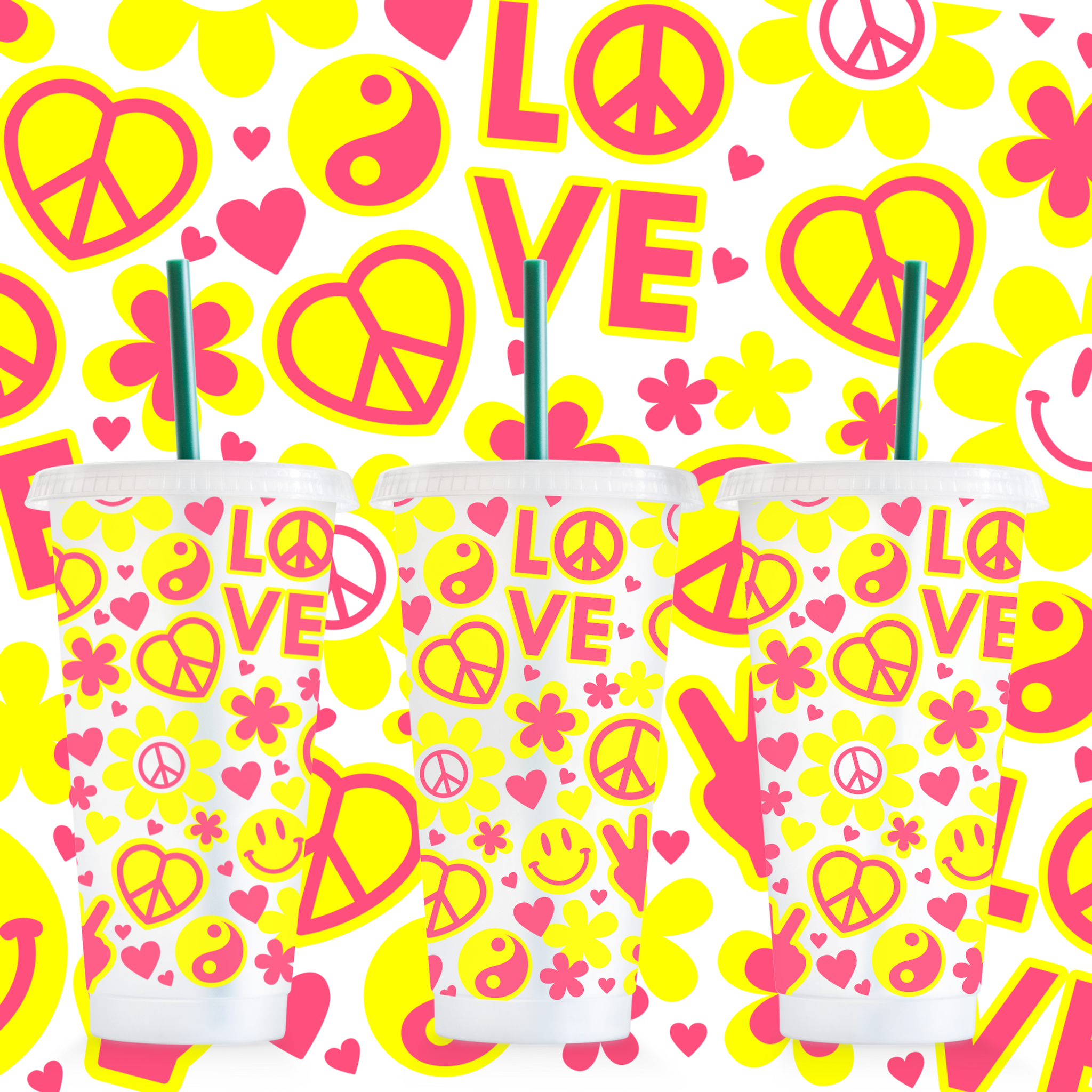 24oz UV DTF Wrap - Love Peace