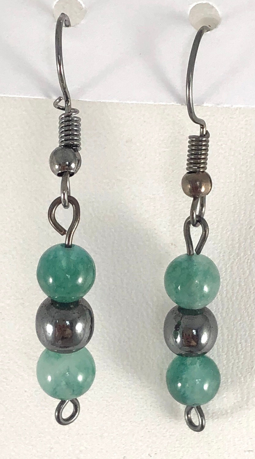 Thumbnail: Aventurine and Hematite earrings