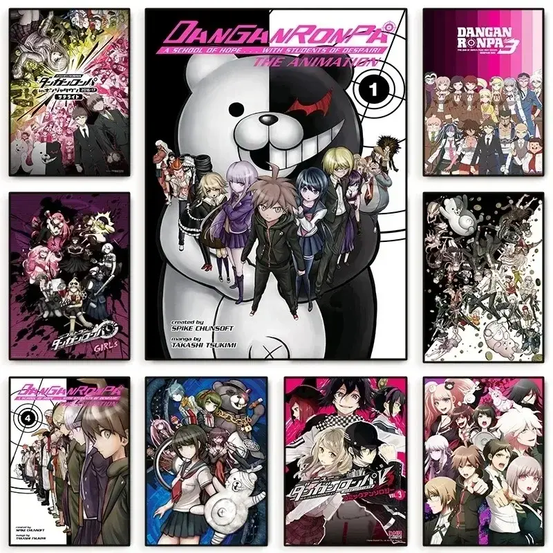 Classic Anime Game Series Danganronpa Aesthetic Canvas Painting Posters and Prin