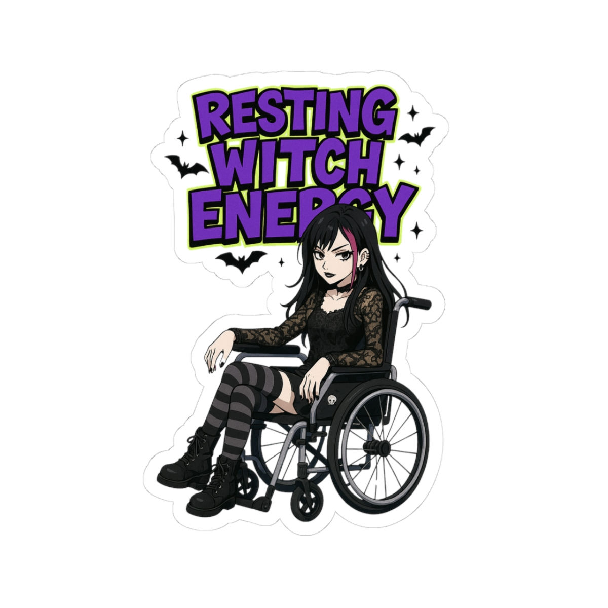 Resting Witch Energy Kiss-Cut Sticker