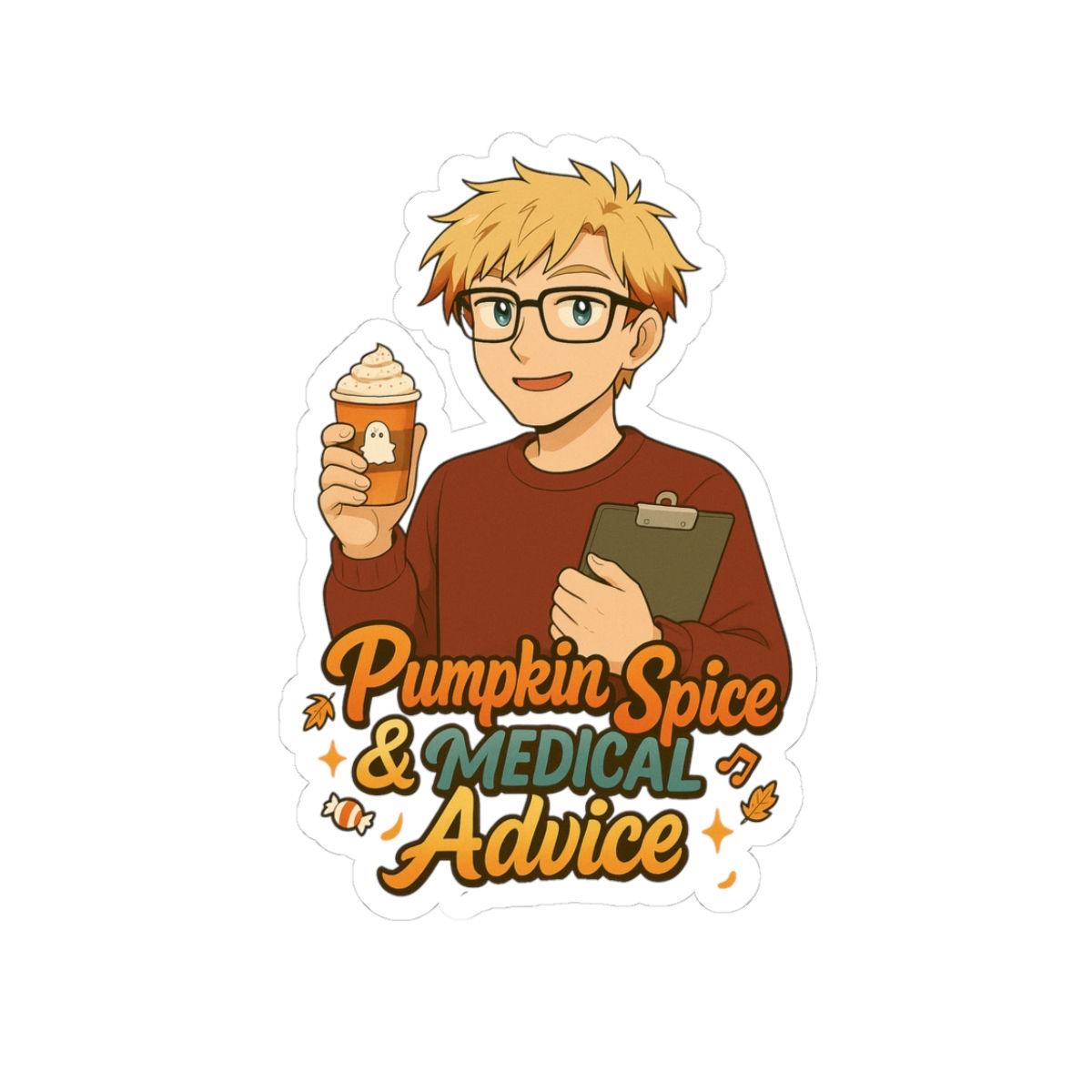 Pumpkin Spice & Medical Advice Sticker