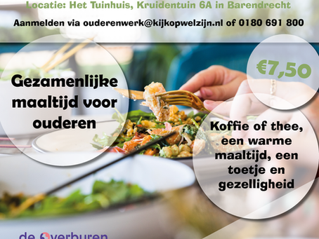 Tafeltje Tuinhuis: samen eten voor ouderen in Barendrecht