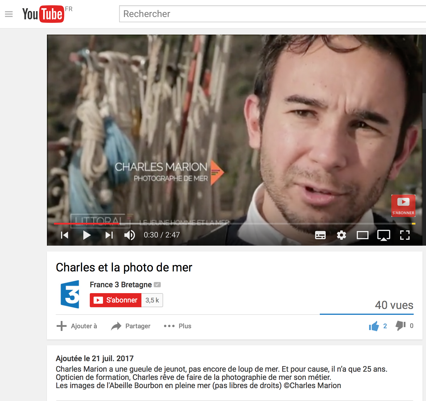 Portrait dans Littoral / France 3