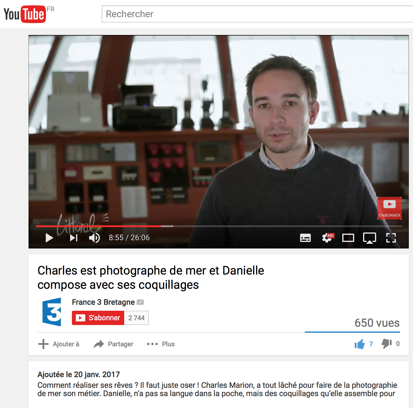 Portrait dans Littoral / France 3