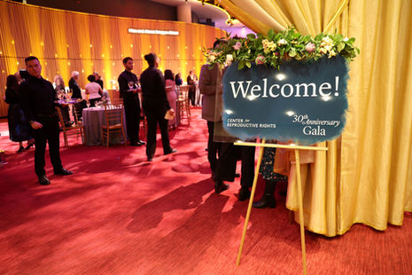Center for Reproductive Rights, Events, Gala welcome sign