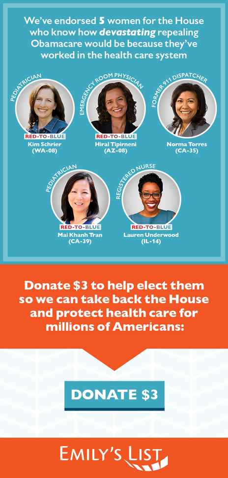 Design example: EMILY's List graphic email medical professionals congress