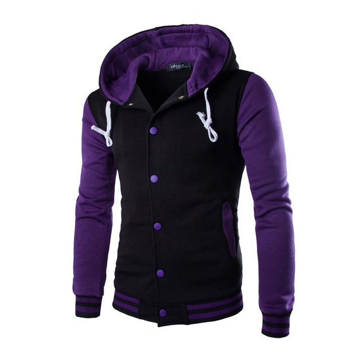 Thumbnail: Classic Baseball Patchwork Hoodie Jacket