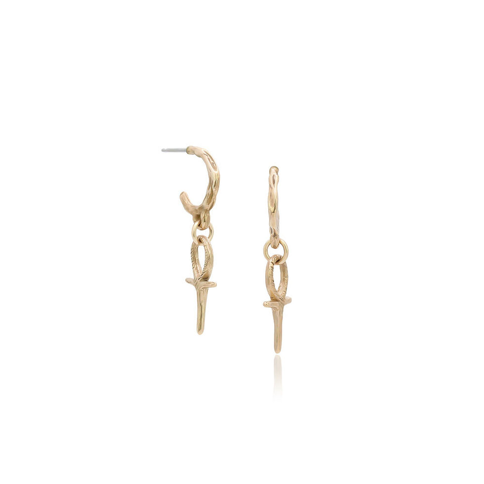 Thumbnail: Mini Ankh Charm Hoops- CATORI life