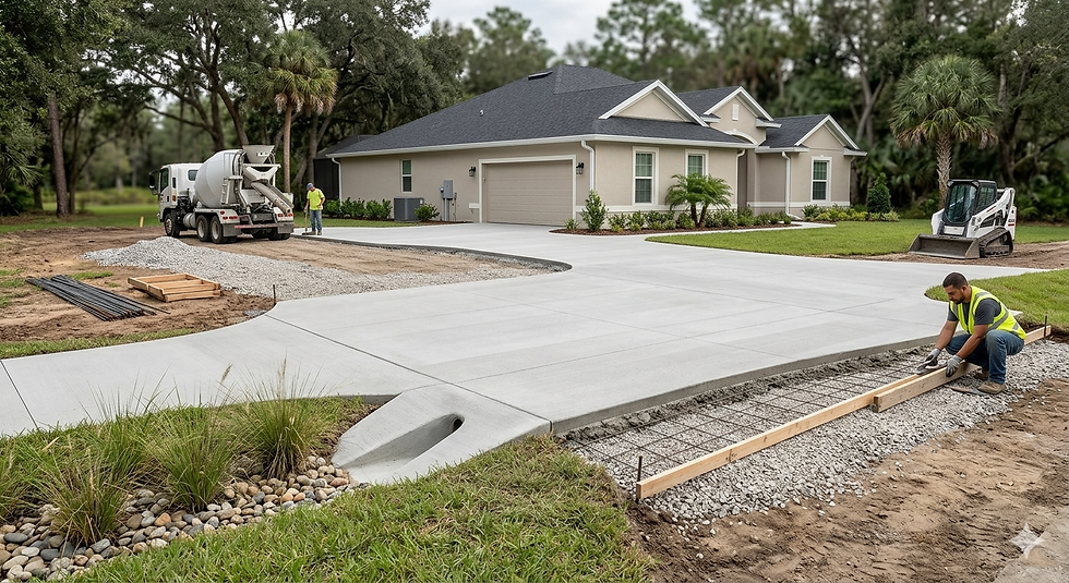 Lake County concrete contractor driveway installation