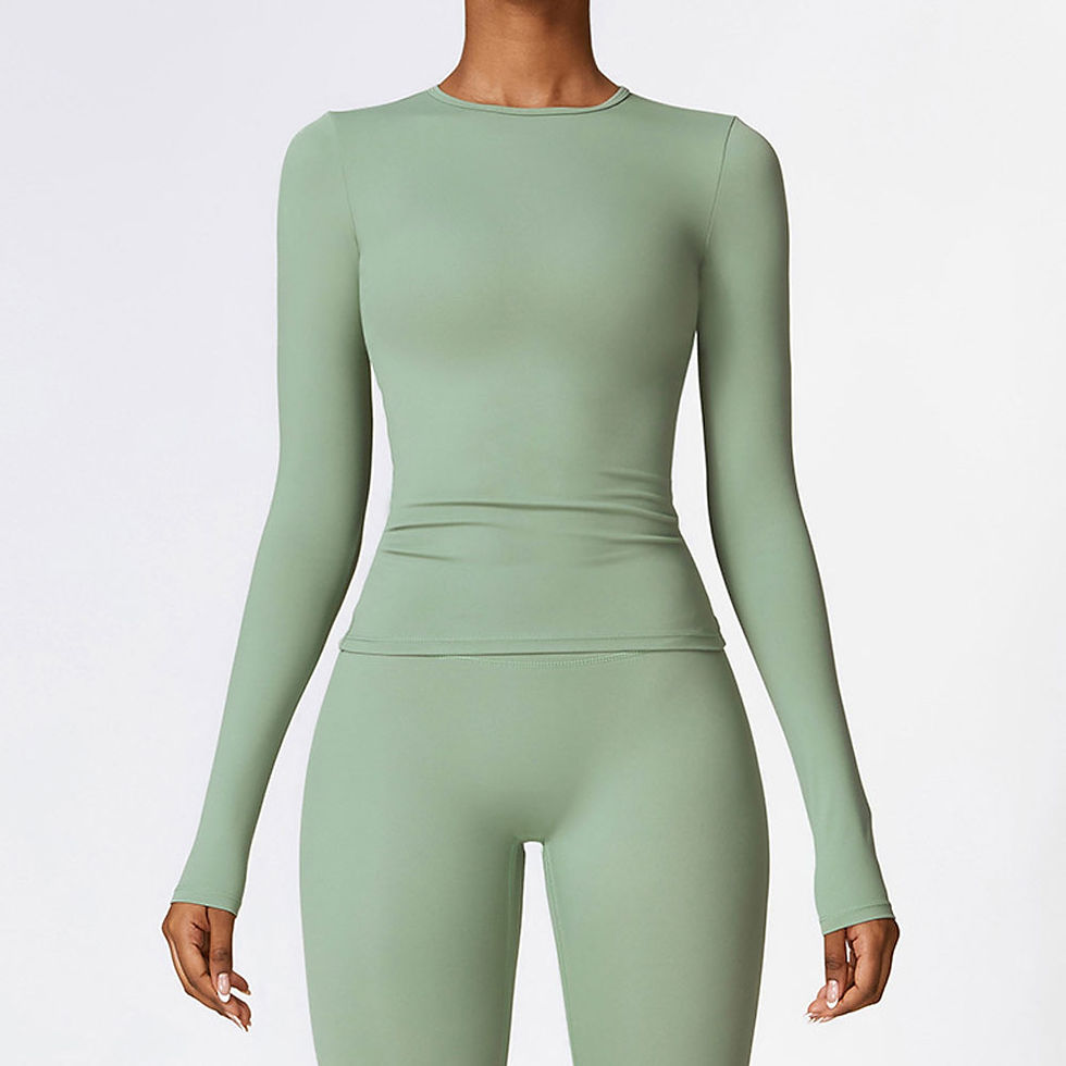 Thumbnail: NCLAGEN Yoga Shirts For Women Long Sleeve Winter Fitness Running Gym Clothes Wor