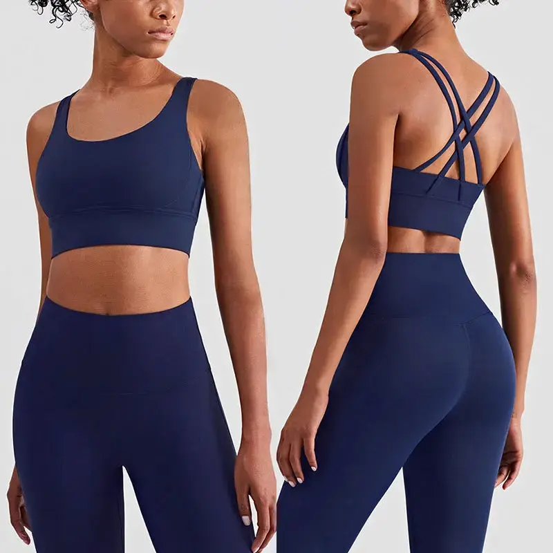 Thumbnail: 2 Piece Yoga Clothes Women's Tracksuit Athletic Wear Pilates Fitness Suit Gym Wo