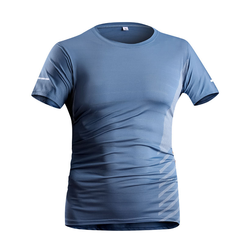 Thumbnail: Running T-shirt Men Summer Ice Silk Thin Top Reflective Printing Quick Dry Short