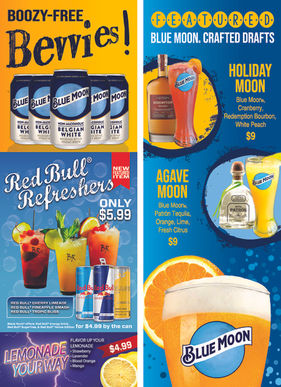 Black Rock Bar and Grill bar menu inserts