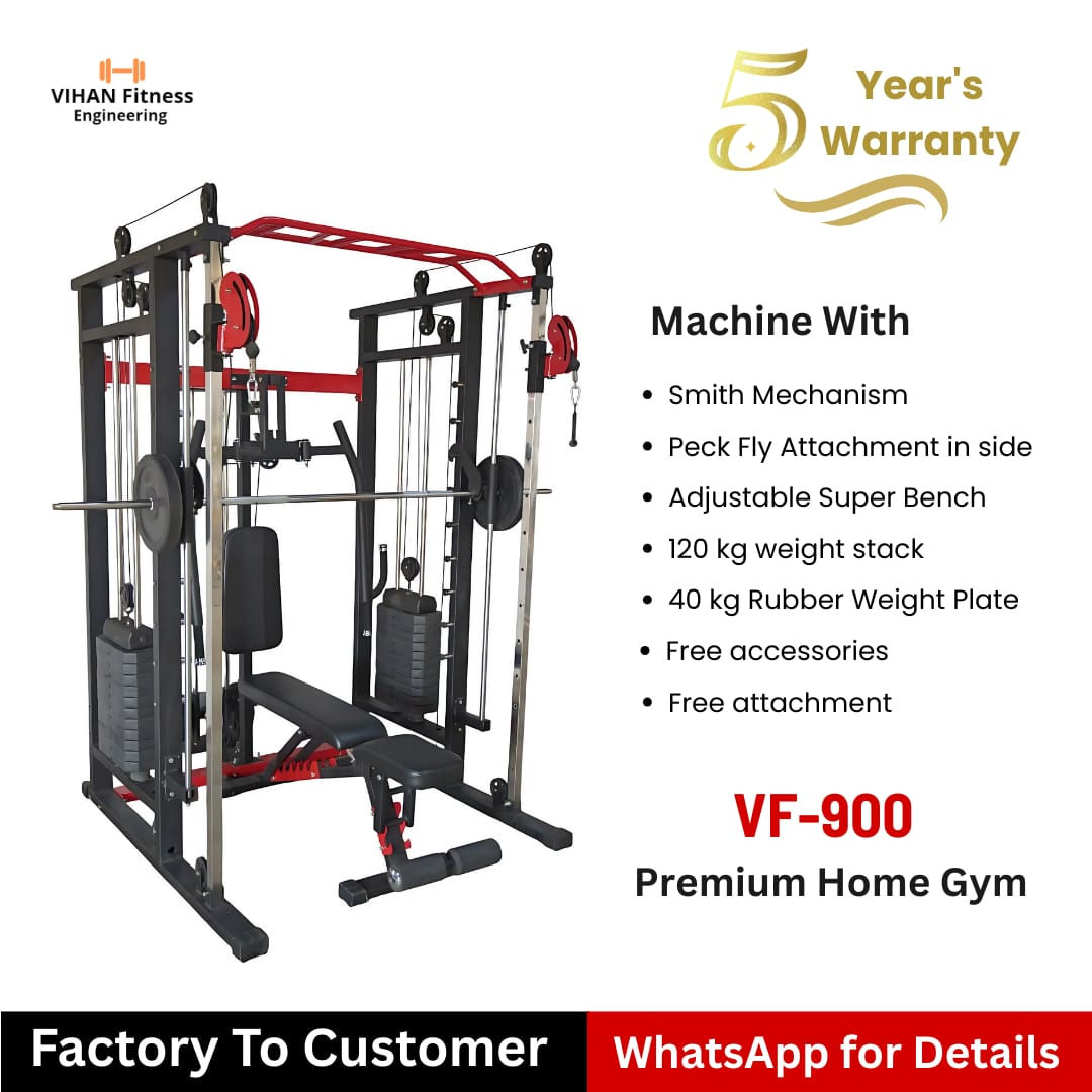 VF-900 Functional Trainer With Smith, Peck Fly And Adjustable Super Bench.