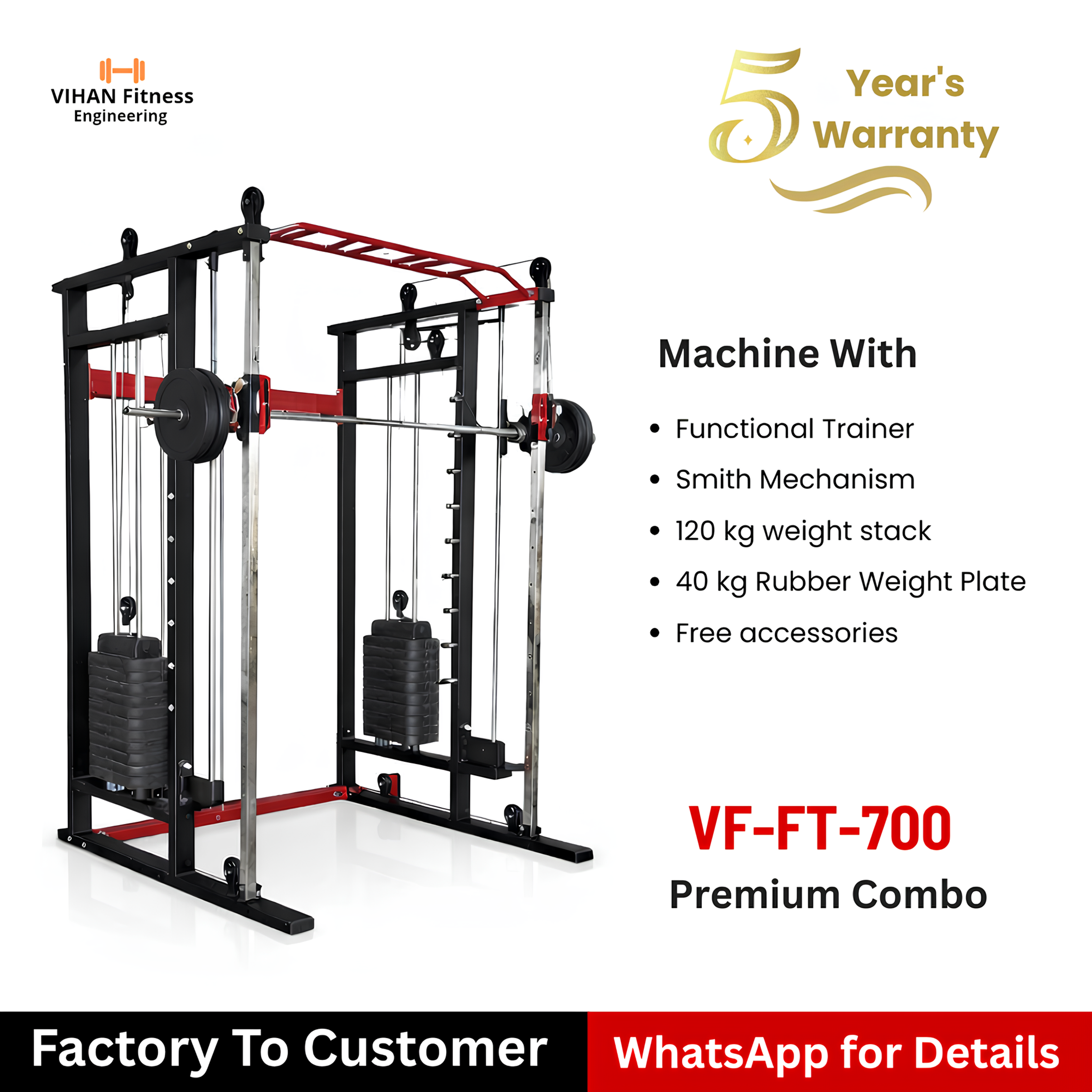 VF-FT-700 Functional Trainer With Smith Mechanism