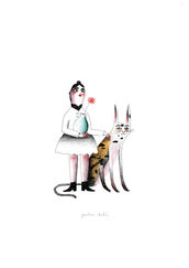 illustration-personnalisée-femme-fleur-chat-chien-poetique