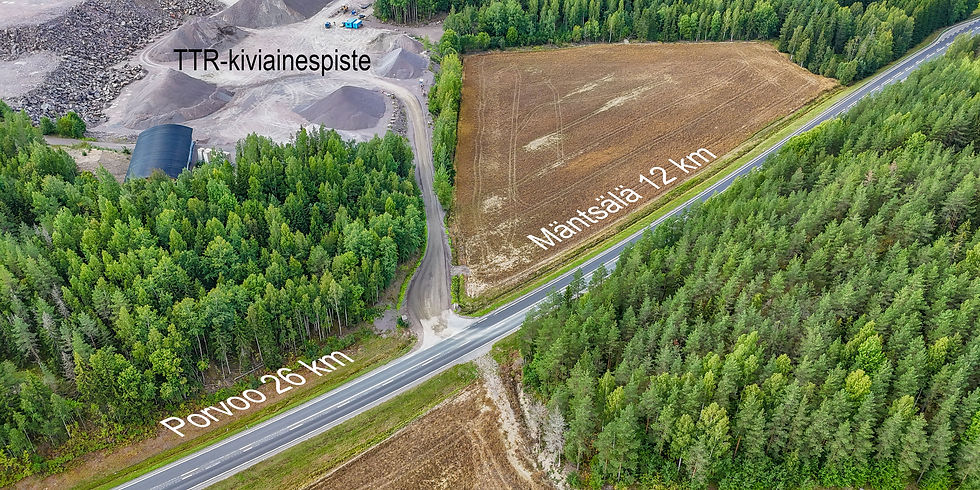 Kiviainespisteen risteys Porvoontiellä Mäntsälässä
