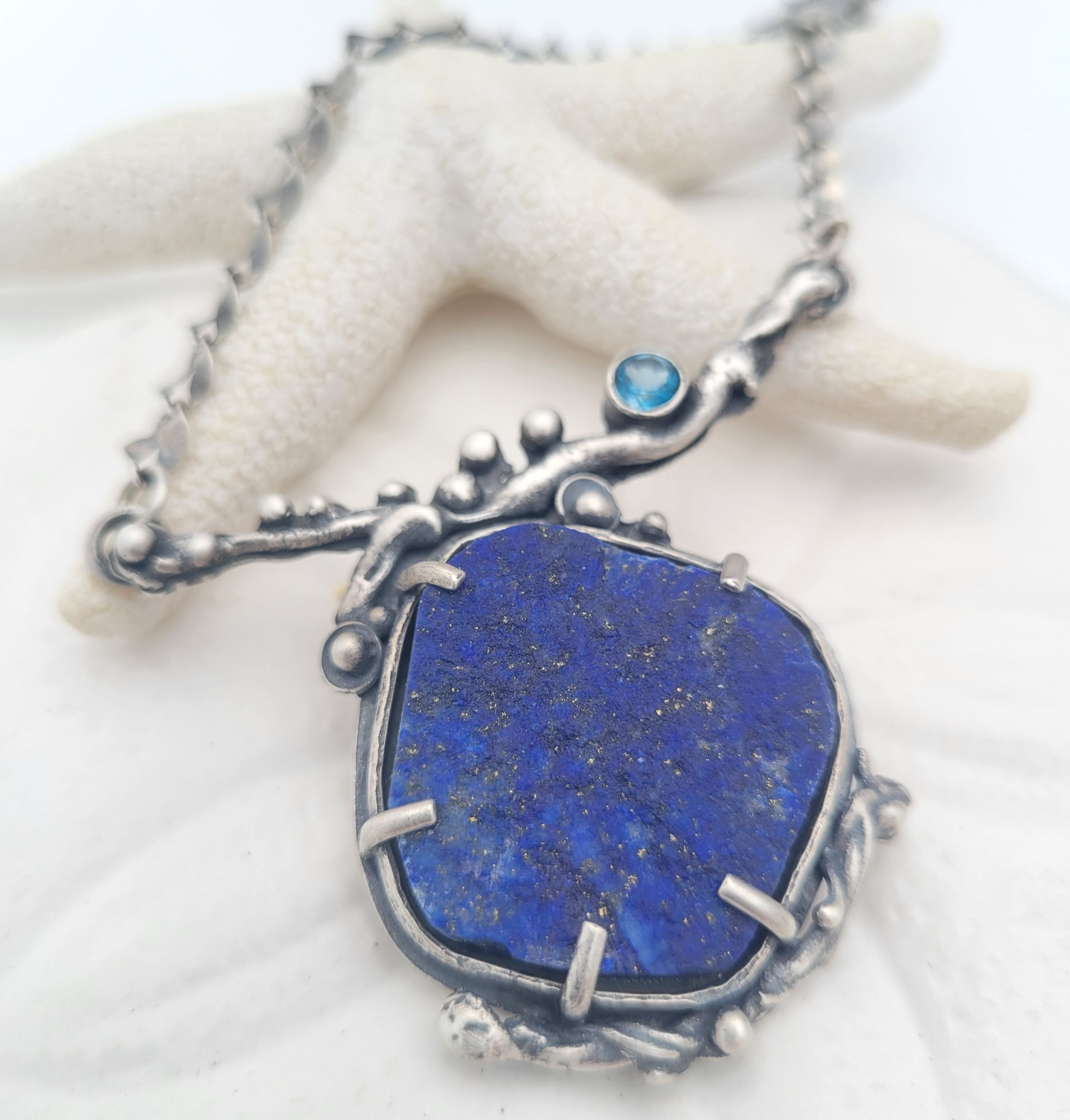 Lapis Lazuli and Blue Topaz Necklace