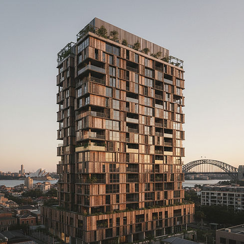 Create a grainy and sophisticated image associated with affordable housing or a high rise