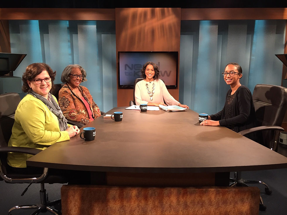 I appeared on WXXI's Need to Know which helped me understand how to look good on camera.