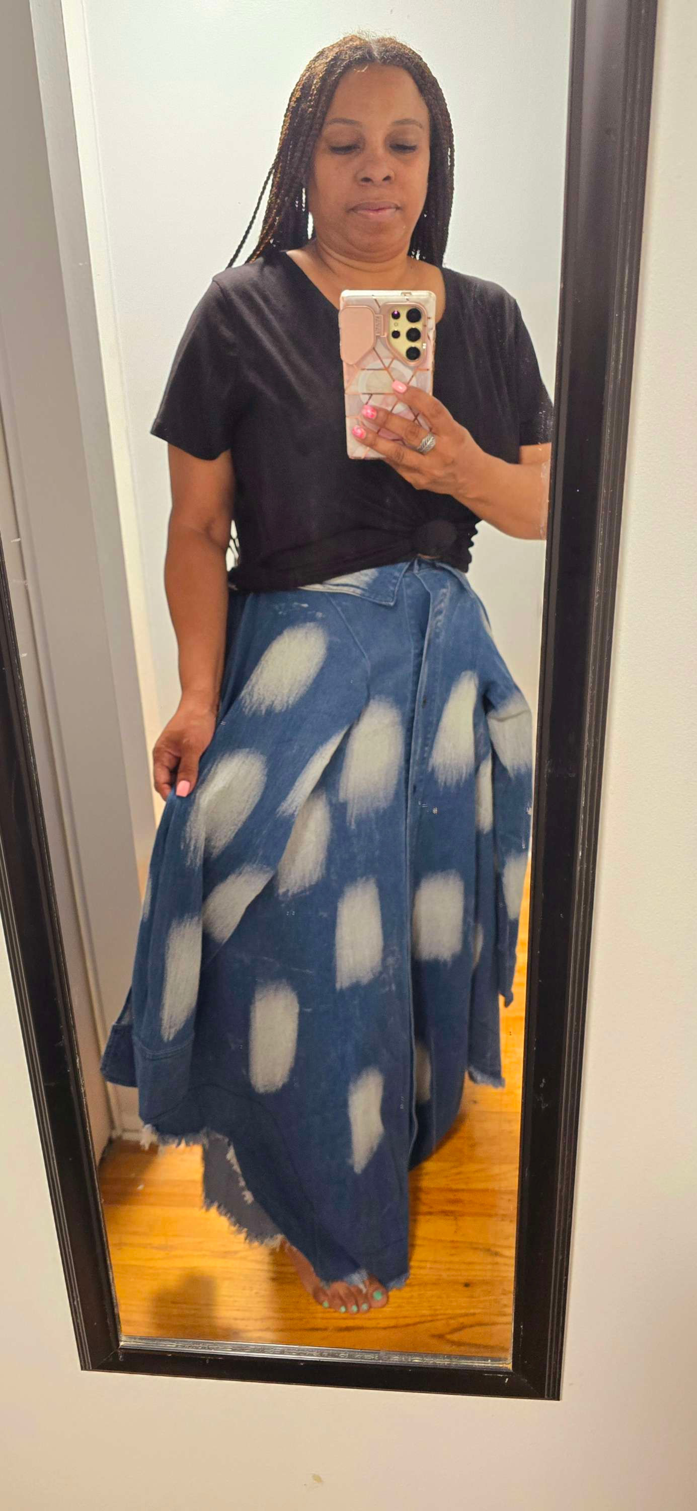 Denim Sleeve Skirt