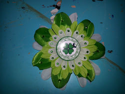 St Patricks Day Flowerclip w Crystal