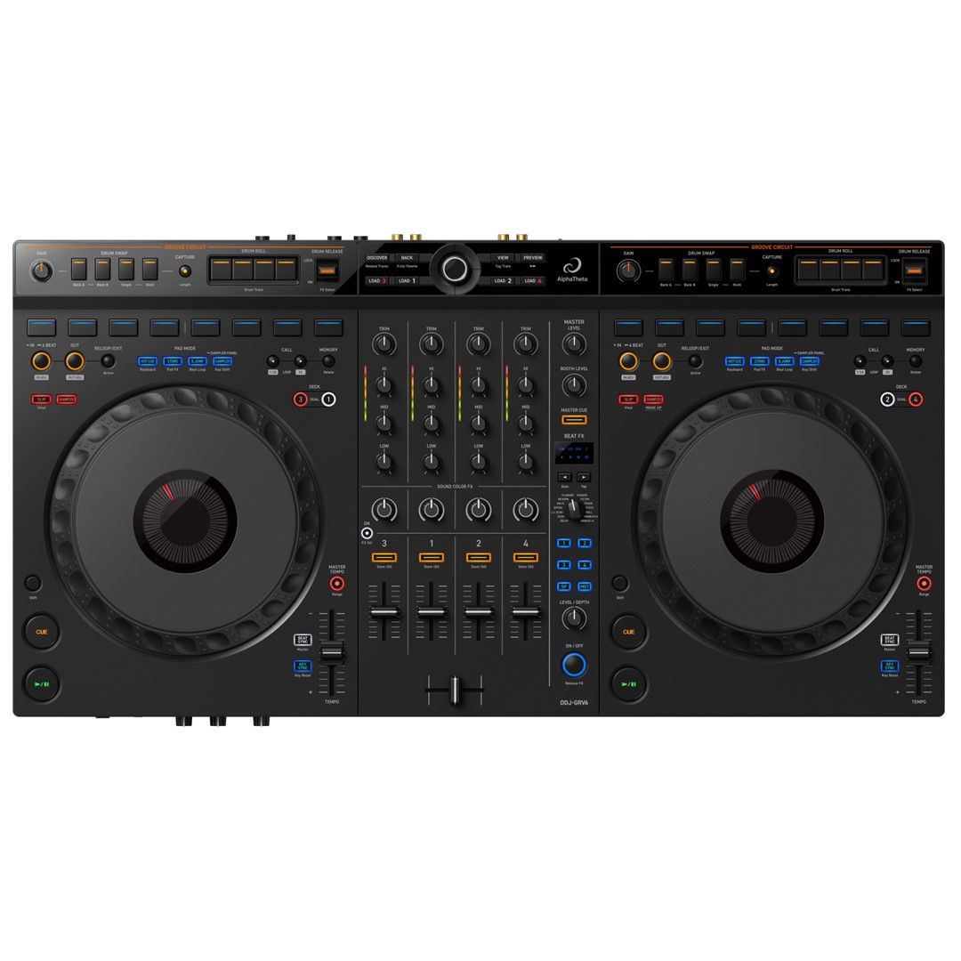 AlphaTheta DDJ-GRV6 4-channel DJ Controller for Rekordbox and Serato Front