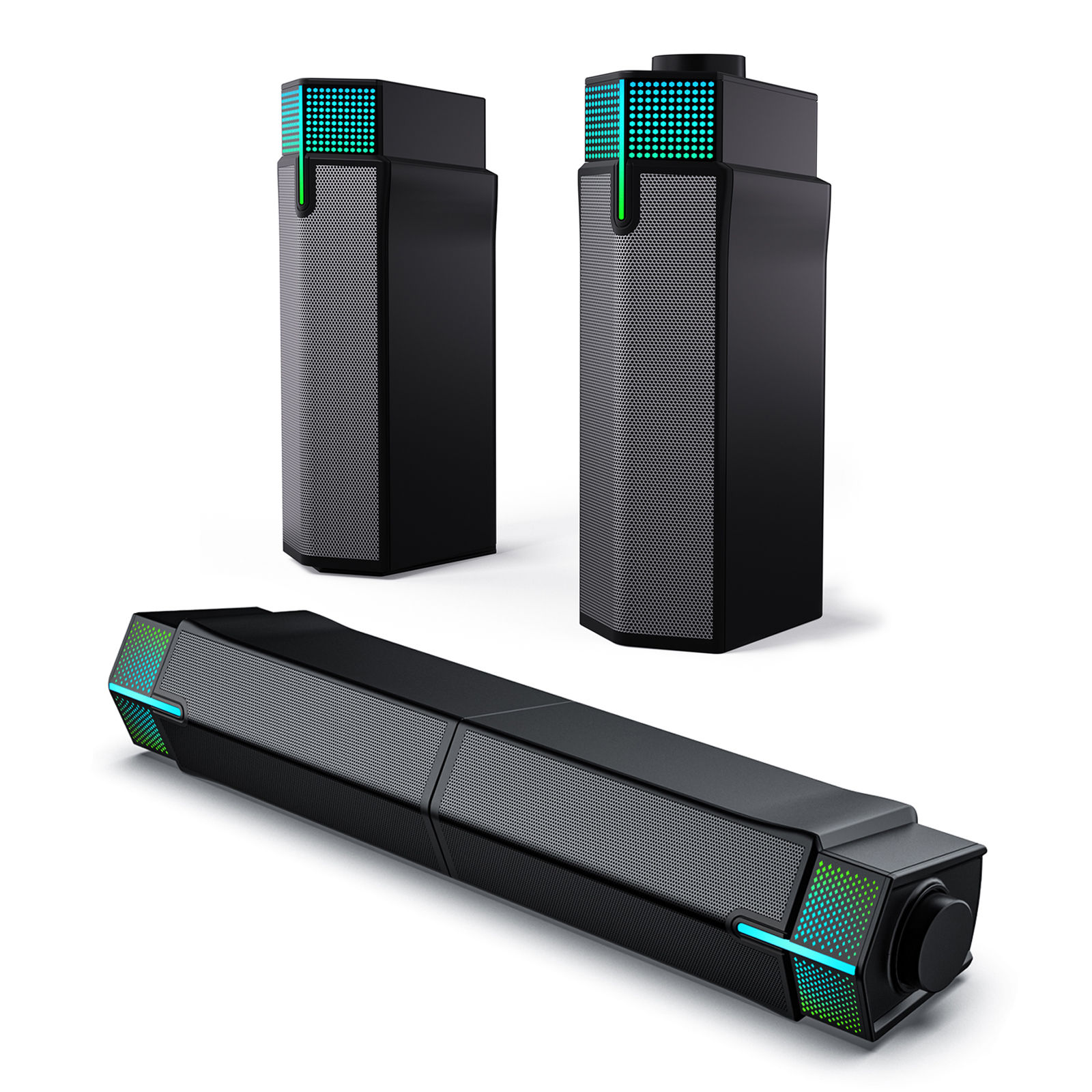 Jeecoo M20 Bluetooth Computer Speakers for PC Desktop Monitor, Wired USB-Powered