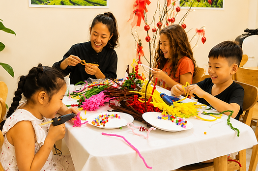 VNCE team leading a children's art workshop in Da Nang, Vietnam