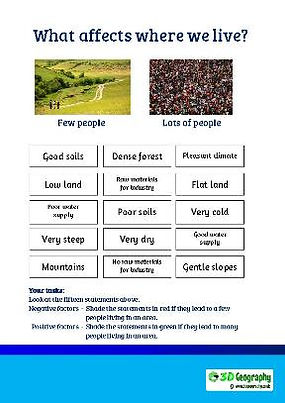 Population worksheets