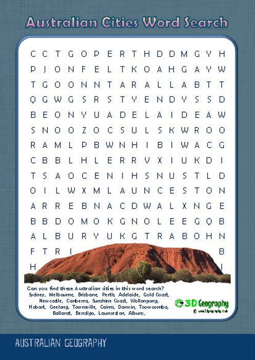 australia geography worksheets