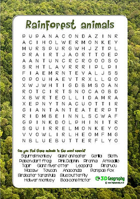 geography word searches