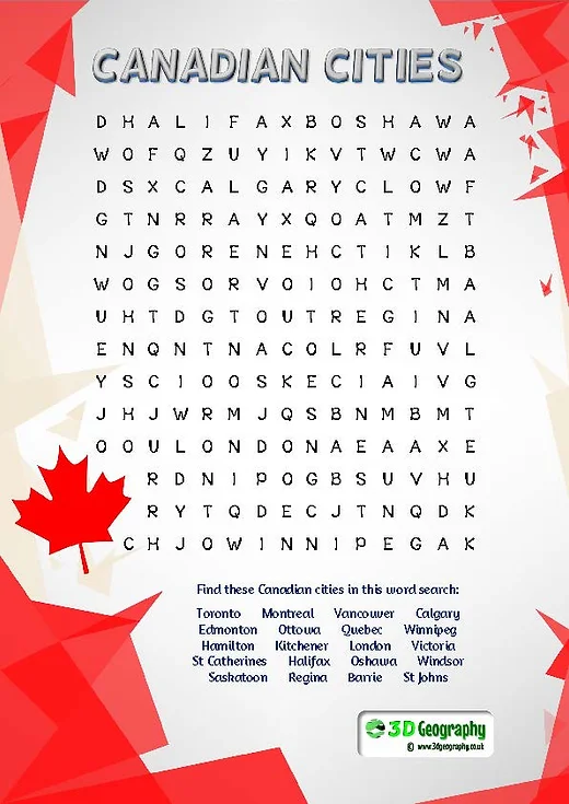 Canada Geography Worksheets