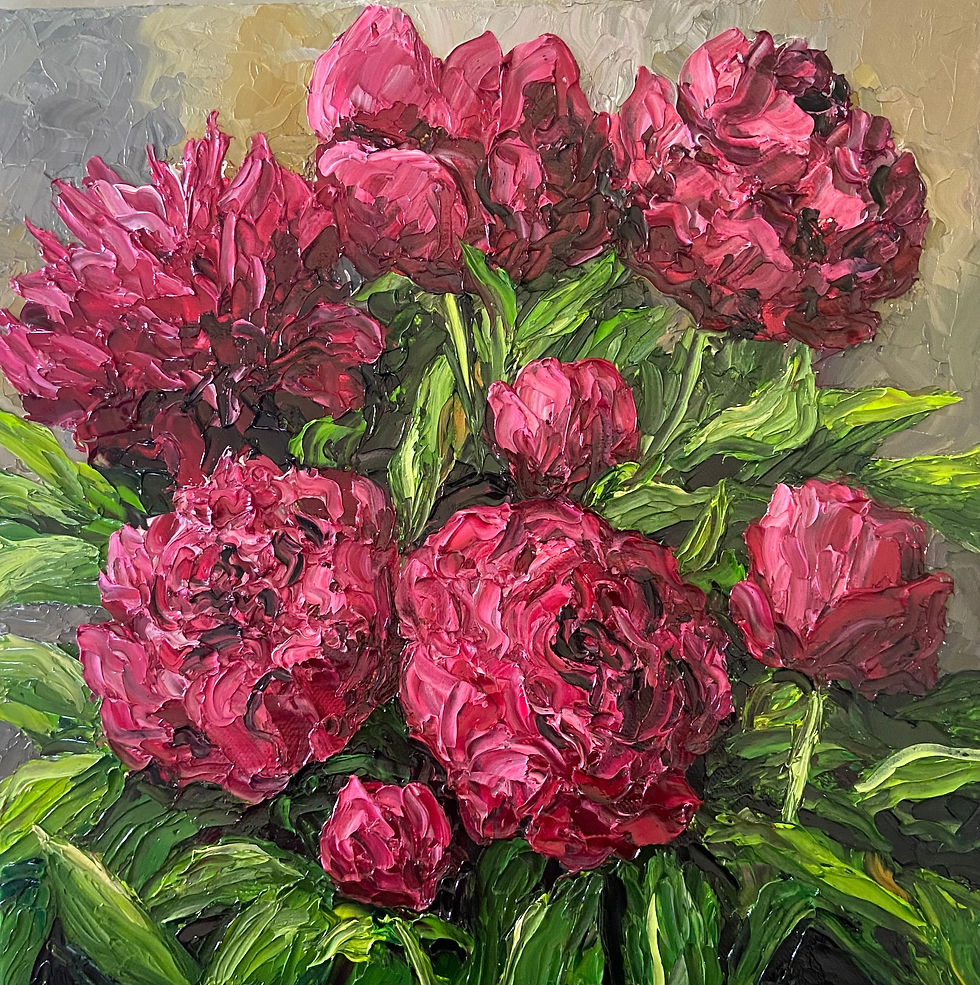 LES PIVOINES DE NICOLE - 30 X 30